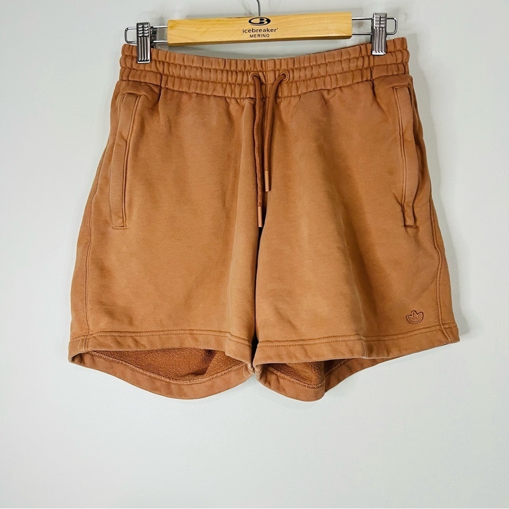 Adidas “Dusty Rust” Red Fleece Essential Gym Shorts S